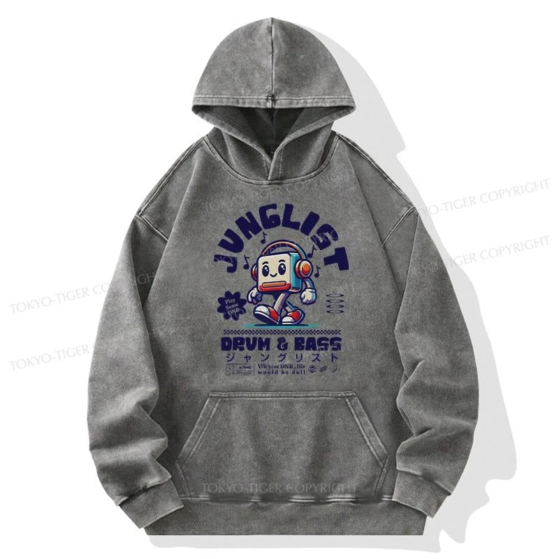 Tokyo-Tiger Junglist DNB Japan Washed Hoodie