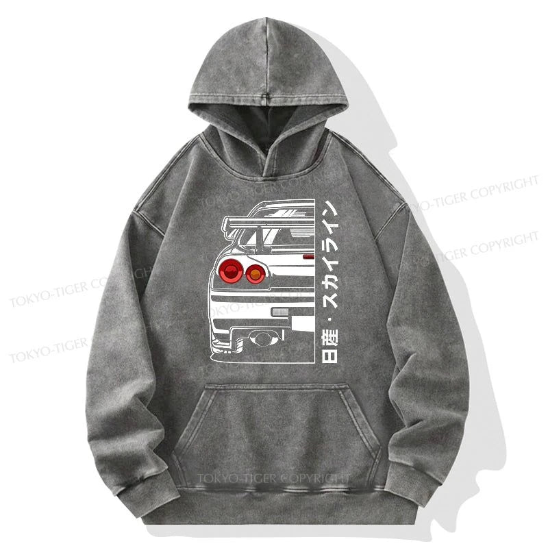 Tokyo-Tiger Nissan Skyline GTR R34 Washed Hoodie