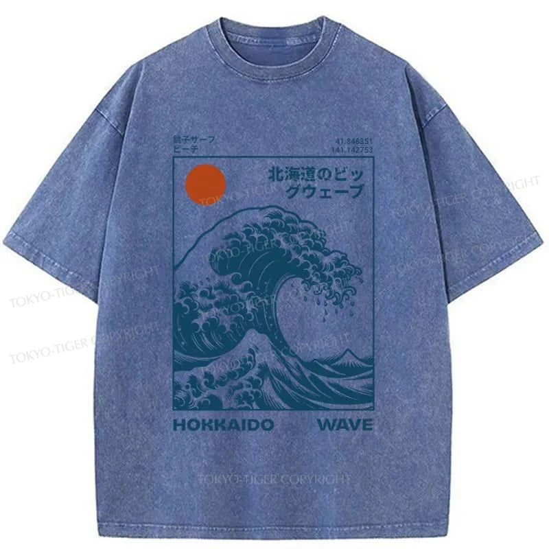 Tokyo-Tiger Hokkaido Wave Japan Washed T-Shirt