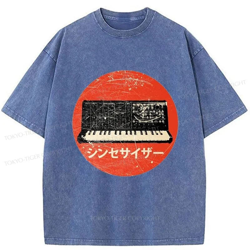 Tokyo-Tiger Vintage Synthesizer Japanese Washed T-Shirt