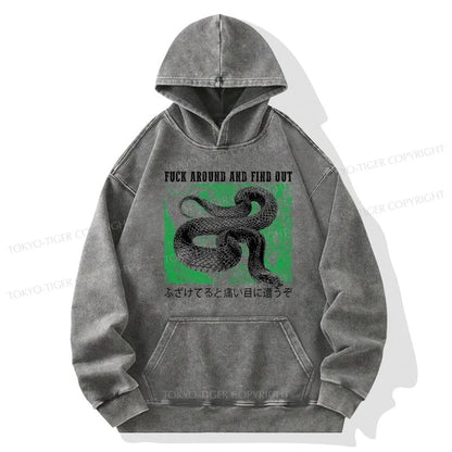 Tokyo-Tiger Cold And Heartless Snake Washed Hoodie