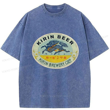 Tokyo-Tiger Kirin Beer Logo Washed T-Shirt