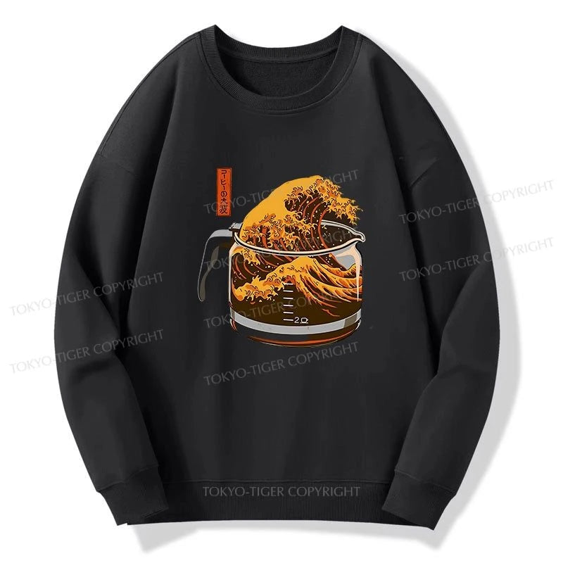 Tokyo-Tiger The Great Wave Of Coffee Japanese Sweatshirt