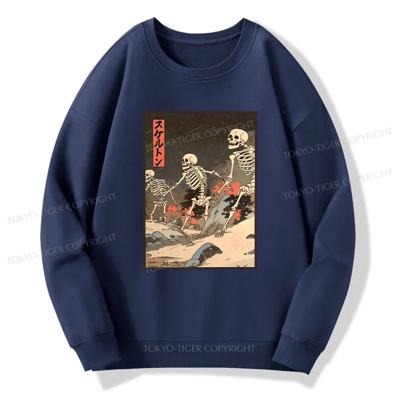 Tokyo-Tiger Japanese Rising Skeletons Sweatshirt