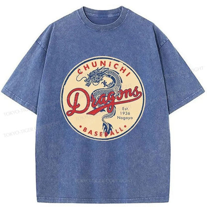 Tokyo-Tiger Chunichi Dragons Washed T-Shirt