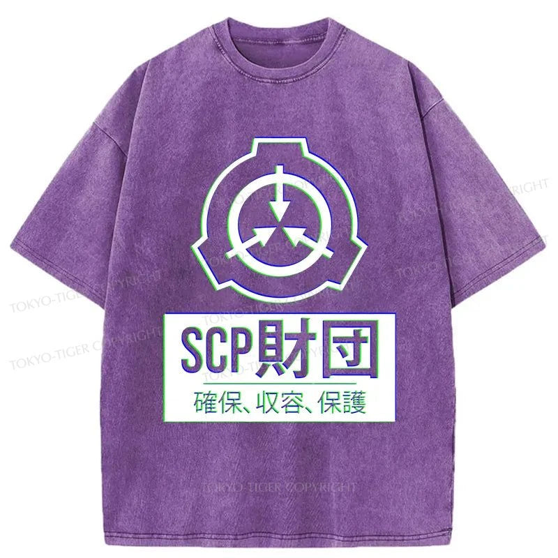 Tokyo-Tiger SCP Foundation Logo Washed T-Shirt