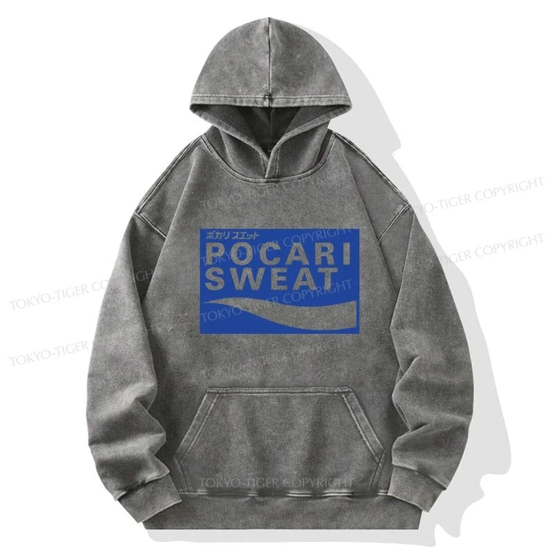 Tokyo-Tiger POCARI SWEAT Logo Washed Hoodie