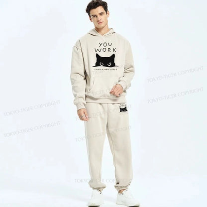 Tokyo-Tiger A Cat That Spies Fleece Lined Hoodie Set