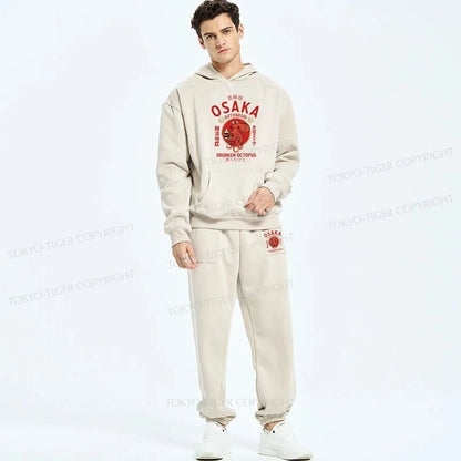 Tokyo-Tiger Drunken Octopus Japan Fleece Lined Hoodie Set