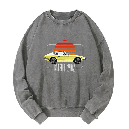 Tokyo-Tiger Datsun 240Z Retro Classic Car Washed Sweatshirt