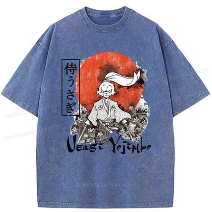 Tokyo-Tiger Usagi Yojimbo Kanji Red Sun Washed T-Shirt