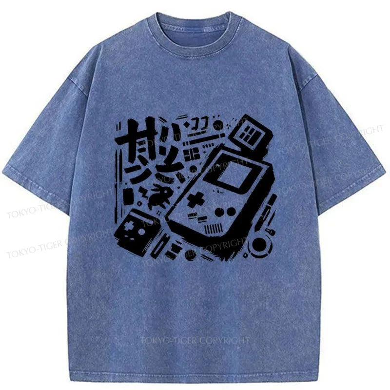 Tokyo-Tiger Games Console Japanese Washed T-Shirt