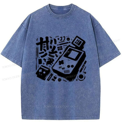 Tokyo-Tiger Games Console Japanese Washed T-Shirt