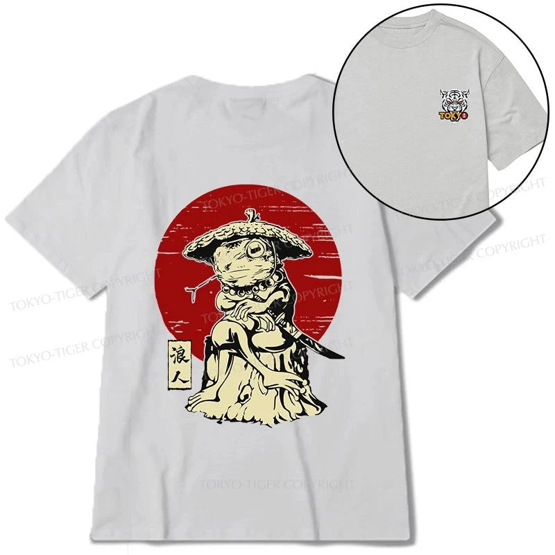 Tokyo-Tiger Rounin Japanese Frog Samurai Front Back Classic T-Shirt