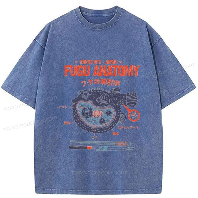 Tokyo-Tiger Fugu Anatomy Washed T-Shirt