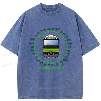 Tokyo-Tiger JR Yamanote Line Train Washed T-Shirt