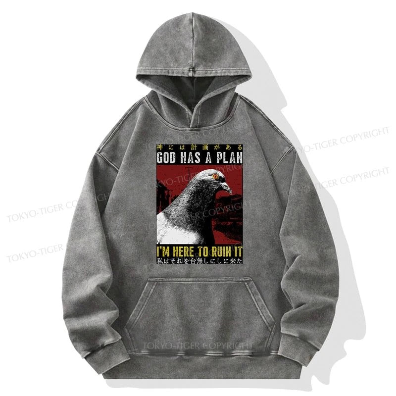 Tokyo-Tiger Pigeons That Want To Break The Plan Washed Hoodie