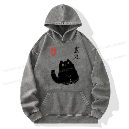 Tokyo-Tiger Black Civet Cat Washed Hoodie