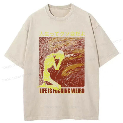 Tokyo-Tiger Skeleton Life is Fu Washed T-Shirt