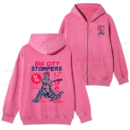 Tokyo-Tiger Big City Stompers Washed Zip Hoodie