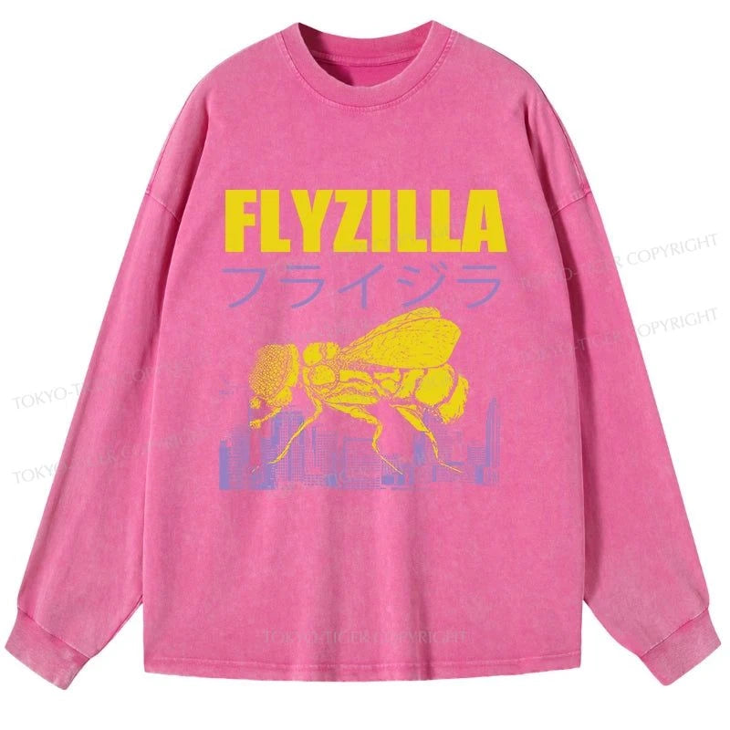 Tokyo-Tiger Giant Fly Japanese Washed Long Sleeve T-Shirt