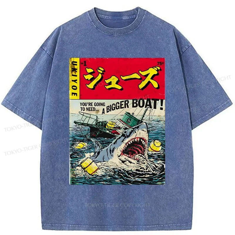 Tokyo-Tiger Killer Shark Poster Washed T-Shirt