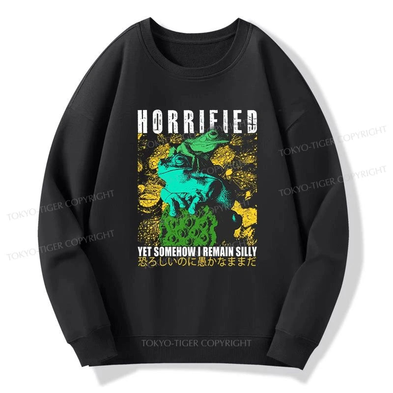 Tokyo-Tiger Horrified Two Frogs Funny Sweatshirt