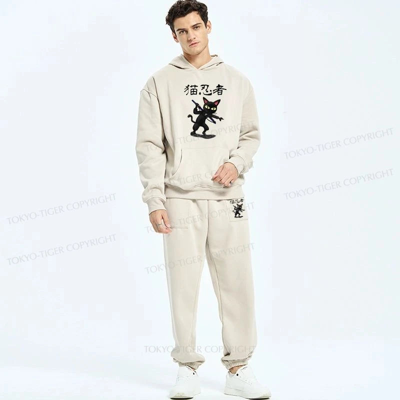 Tokyo-Tiger Ninja Cat Fleece Lined Hoodie Set