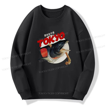 Tokyo-Tiger Vintage Japanese Tsukiji Fish Market Sweatshirt