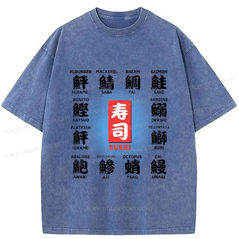 Tokyo-Tiger Sushi Symphony Tee Washed T-Shirt