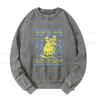 Tokyo-Tiger My Friend Is Cheese Washed Sweatshirt