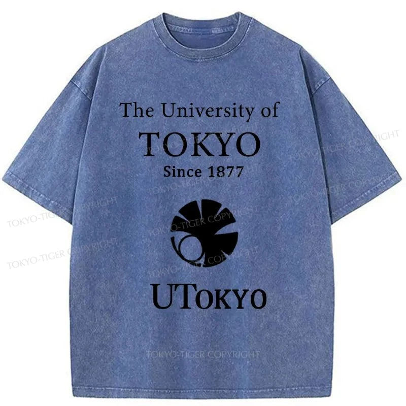 Tokyo-Tiger University Of Tokyo Logo Washed T-Shirt