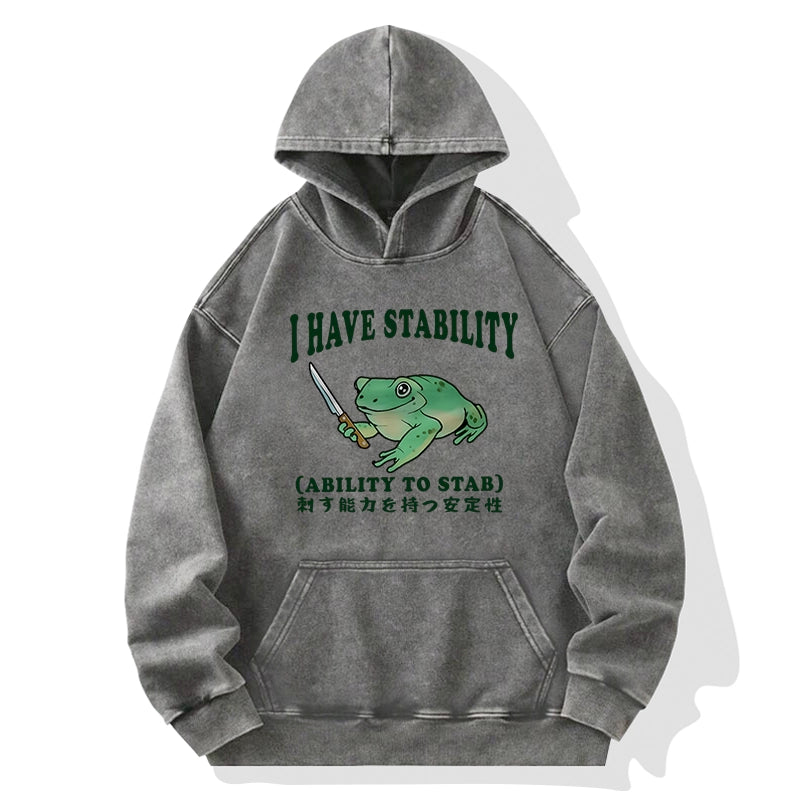 Tokyo-Tiger Mentally Stable Assassin Frog Washed Hoodie