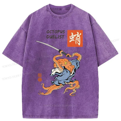 Tokyo-Tiger Octopus Warrior Washed T-Shirt