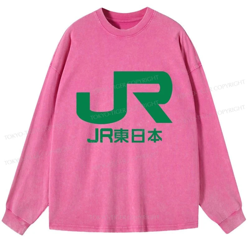 Tokyo-Tiger East Japan Railway Company Washed Long Sleeve T-Shirt