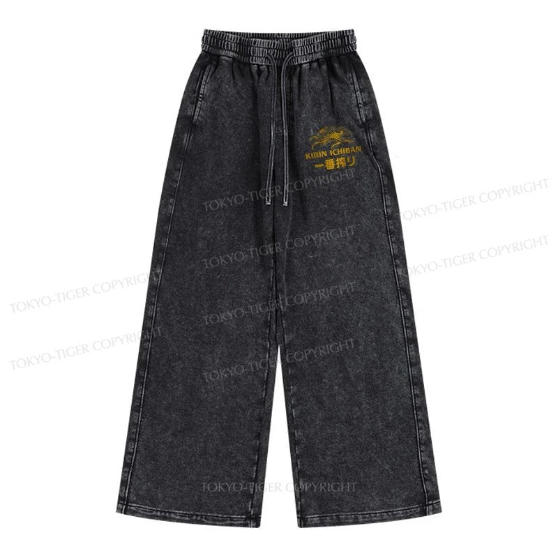 Tokyo-Tiger Japanese Beer Art Print Washed Sweatpants