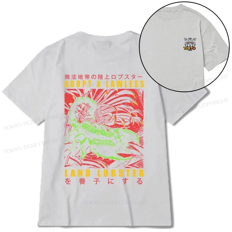 Tokyo-Tiger Adopting A Land Lobster Japanese Front Back Classic T-Shirt