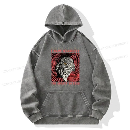 Tokyo-Tiger I Have Stability Owl Washed Hoodie