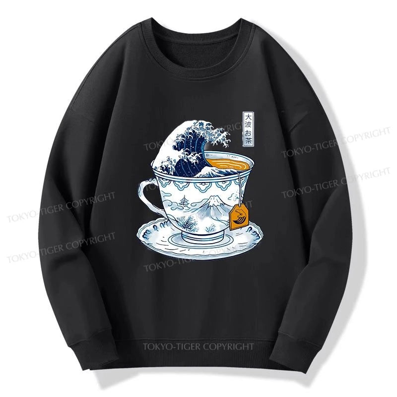 Tokyo-Tiger The Great Kanagawa Tea Wave Sweatshirt