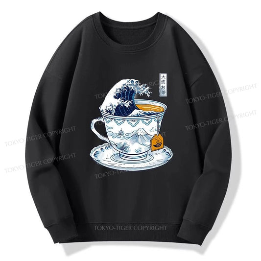 Tokyo-Tiger The Great Kanagawa Tea Wave Sweatshirt