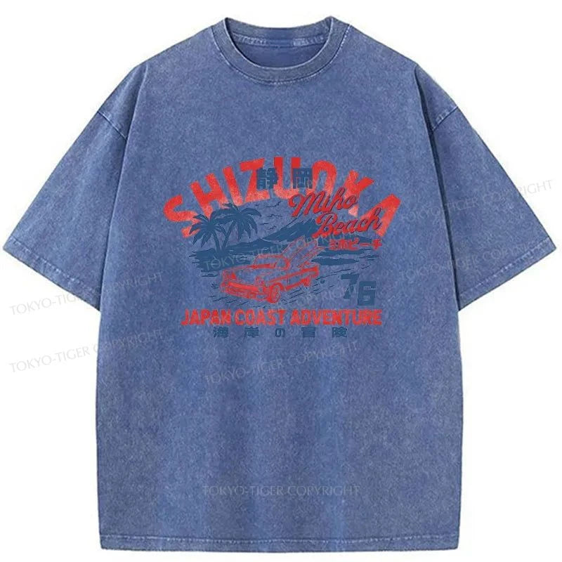 Tokyo-Tiger Shizuoka Beach Japan Washed T-Shirt