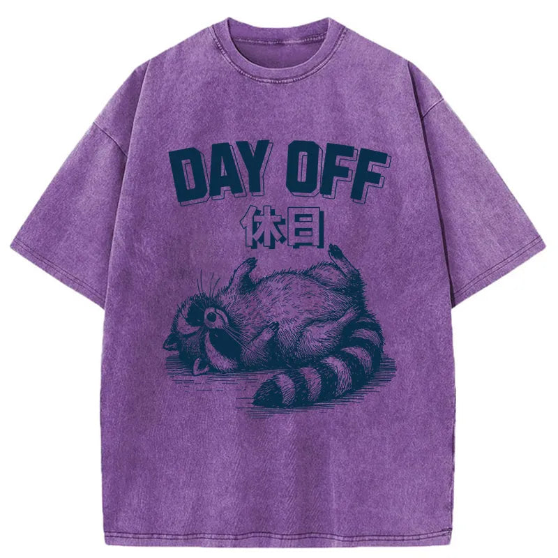 Tokyo-Tiger Tired Excausted Raccoon Washed T-Shirt