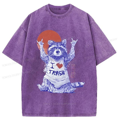 Tokyo-Tiger I love Trash Washed T-Shirt