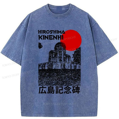 Tokyo-Tiger Hiroshima Memorial Japanese Washed T-Shirt