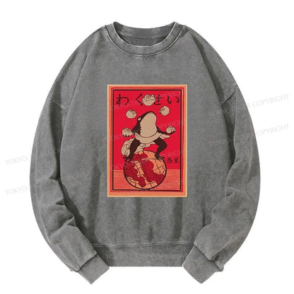 Tokyo-Tiger Wakusei Frog Funny Washed Sweatshirt