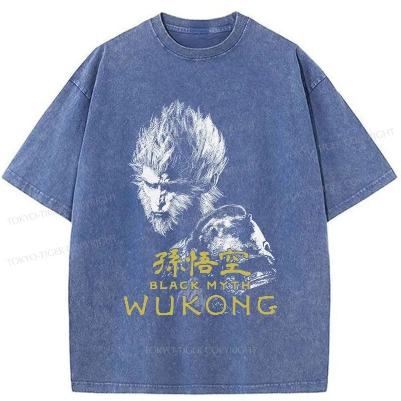 Tokyo-Tiger Retro Wukong Washed T-Shirt