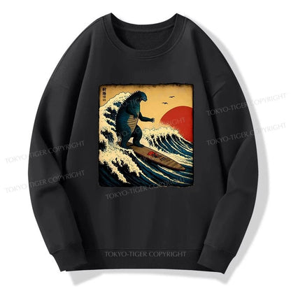 Tokyo-Tiger The Great Wave Godzilla Sweatshirt