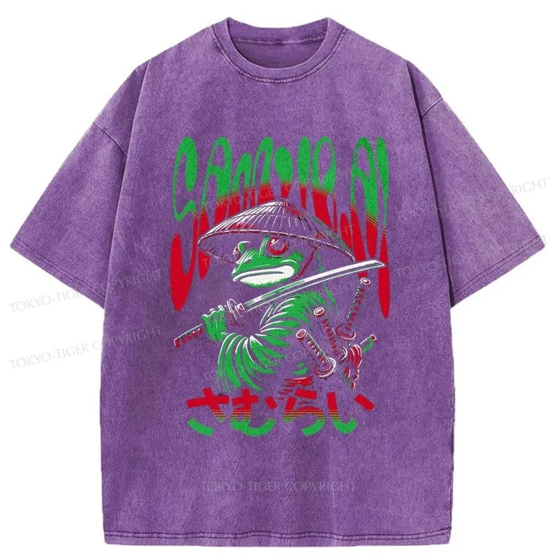 Tokyo-Tiger Frog Warrior Japanese Washed T-Shirt