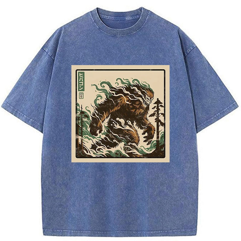 Tokyo-Tiger Walking Monkey Demon Washed T-Shirt