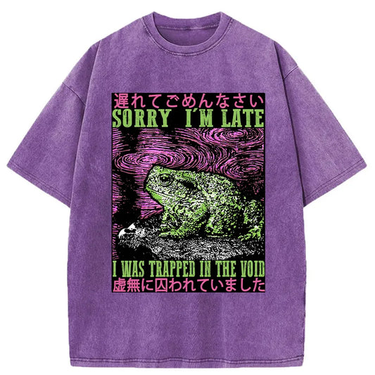 Tokyo-Tiger Frogs Trapped In The Void Washed T-Shirt